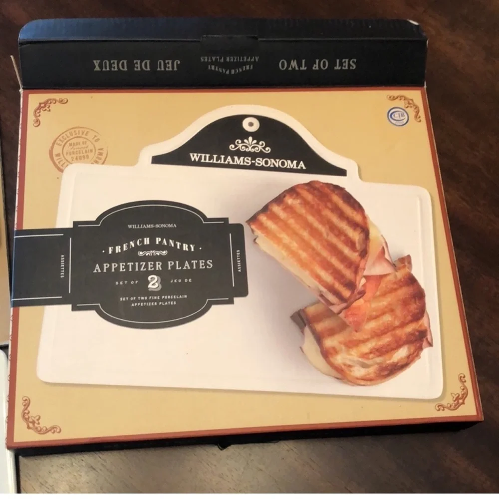 Williams Sonoma French Pantry Appetizer Plates- Set Of 2